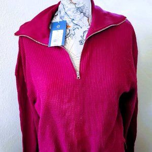 NWT UNIVERSAL THREAD ZIP UP FRONT MAROON RED THERMAL SHIRT.SIZE MEDIUM